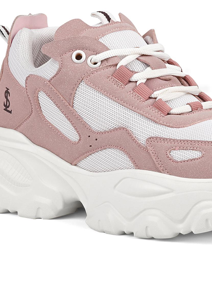 women pink lace-up sneaker - 21981510 - Standard Image - 3