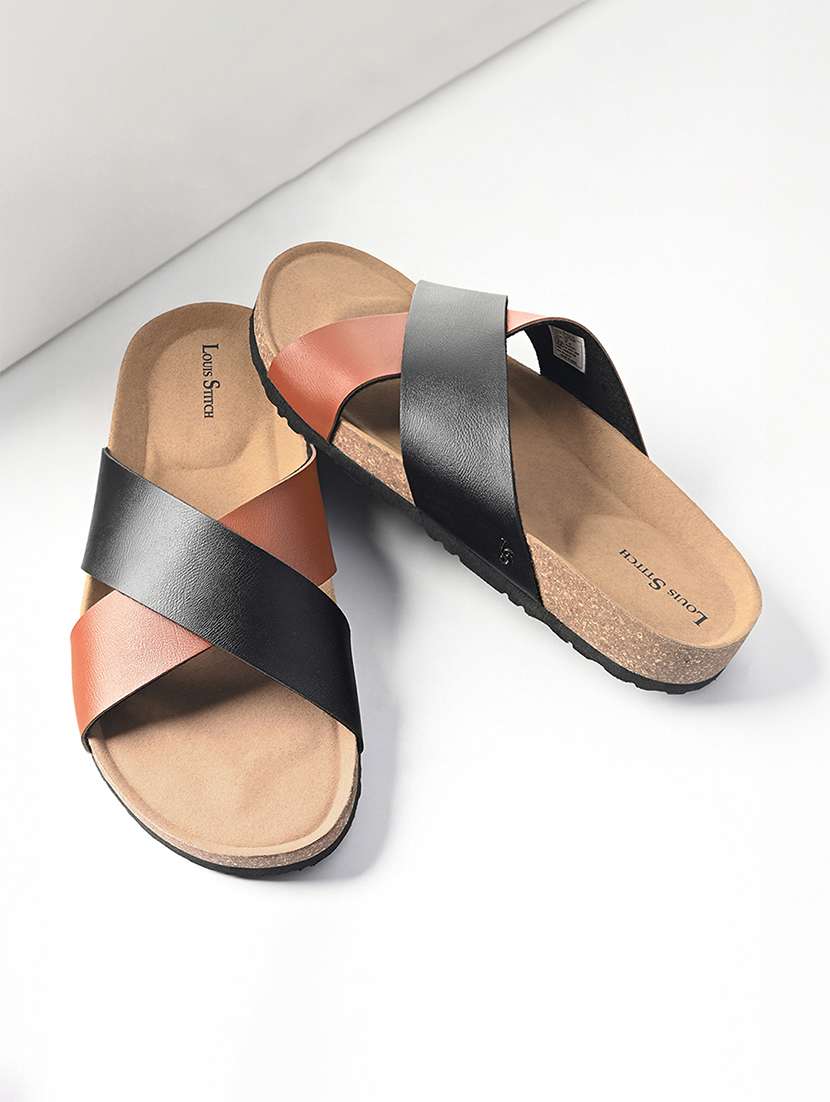 men tan slip on sandal