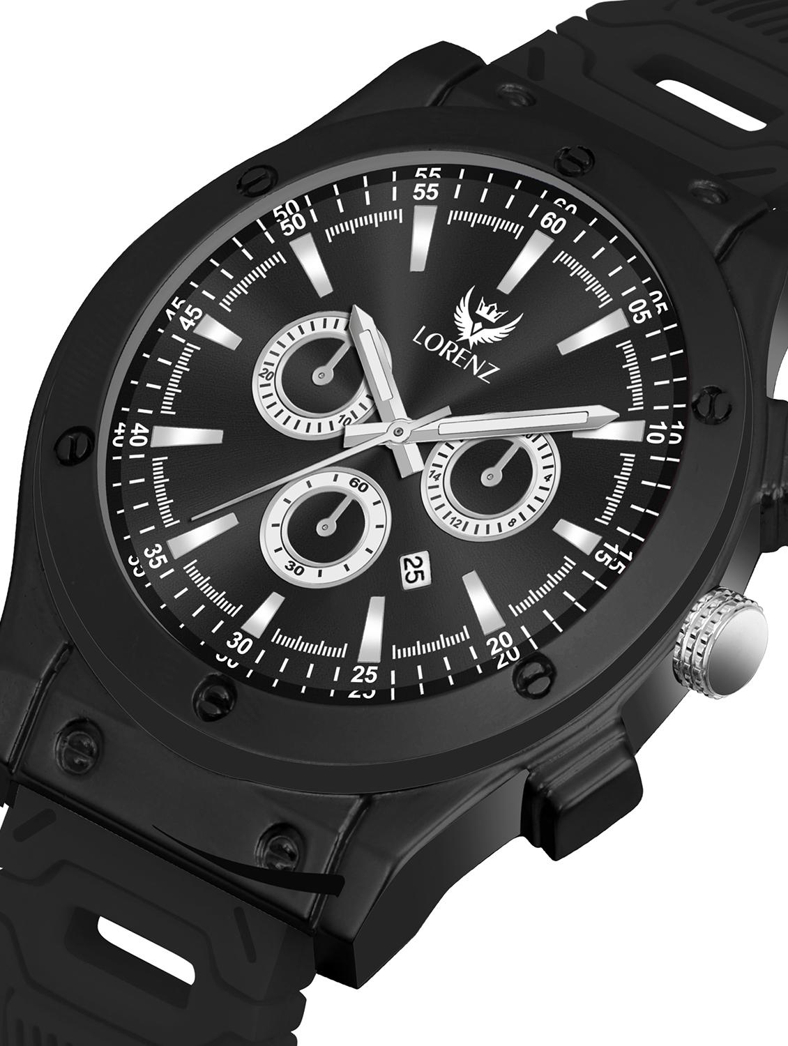 men's black dial sporty casual watch - 21981557 - Standard Image - 3