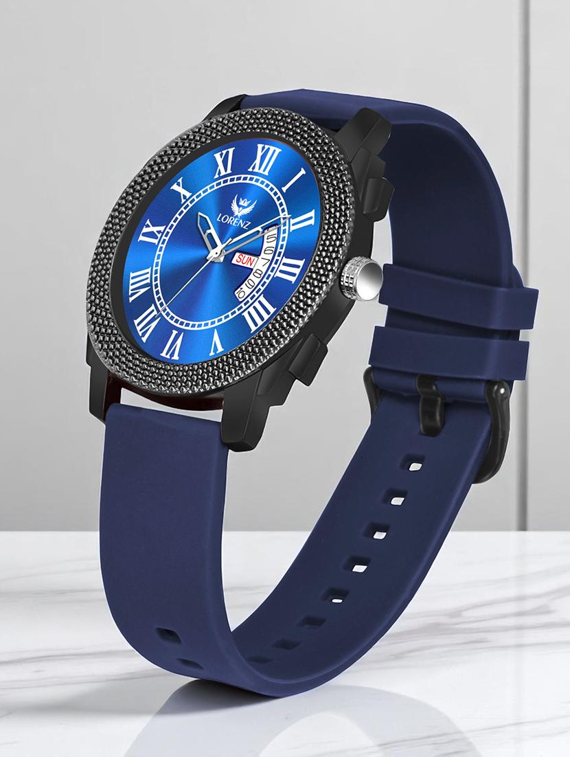 men sporty analog watch with silicone strap