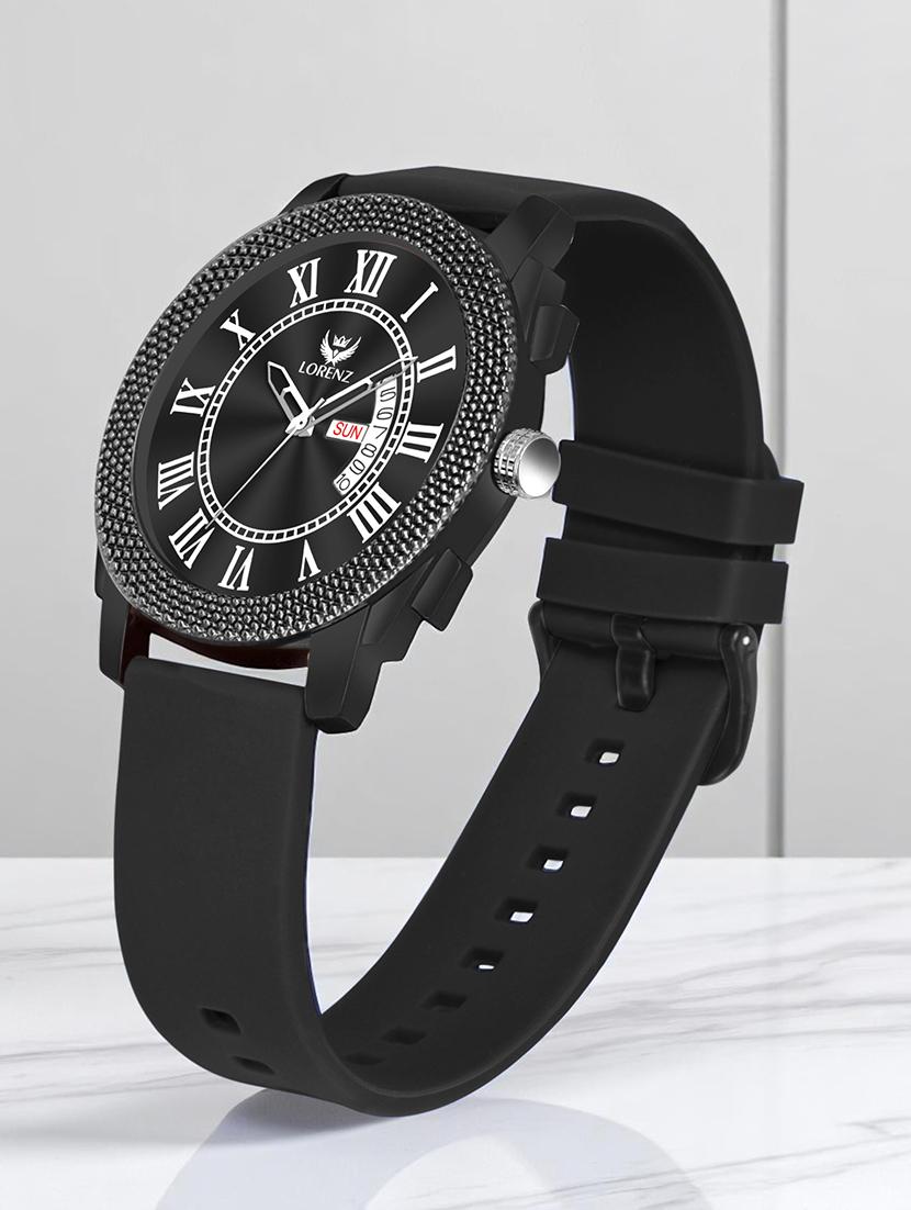 men sporty analog watch with silicone strap