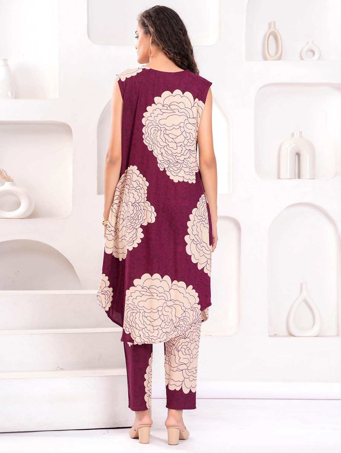 women printed sleeveless kurta and pant set - 21981593 - Standard Image - 3