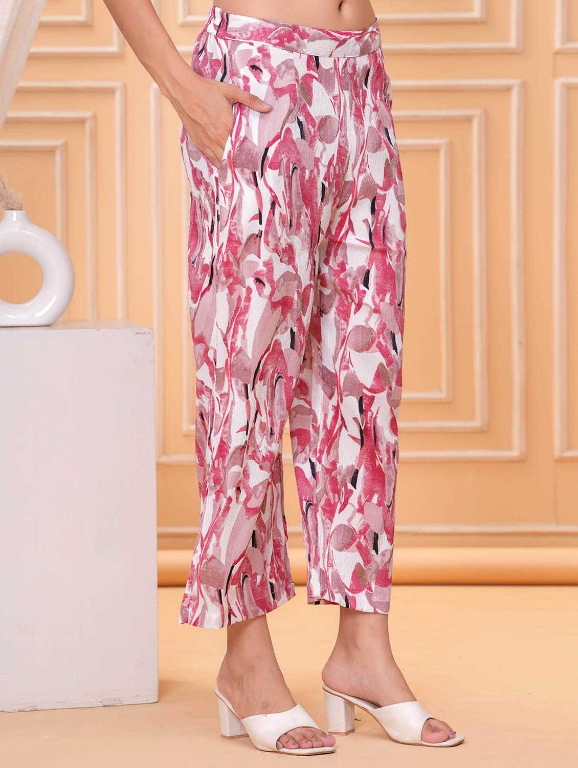 women printed top and trouser co-ord set - 21981597 - Standard Image - 5