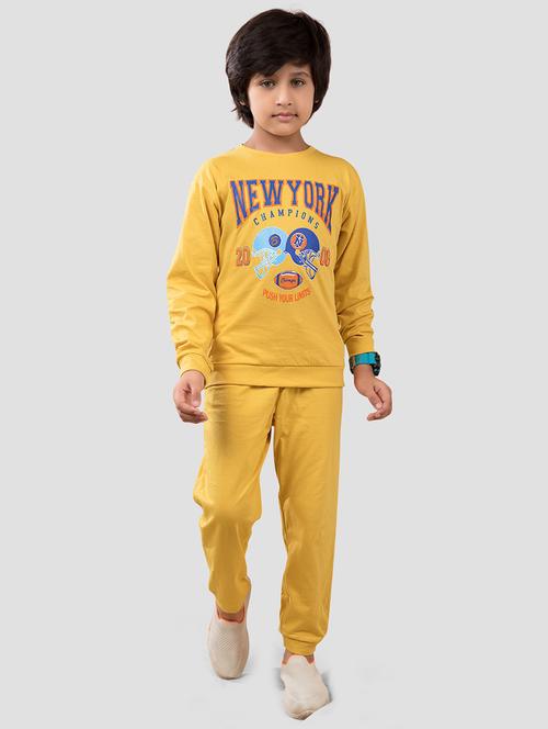 boys yellow printed long sleeve full length set - 21981638 - Standard Image - 0