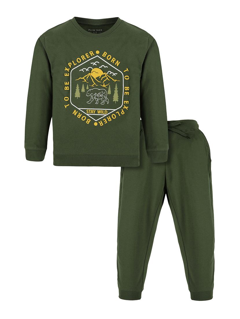 boys olive printed sleeve long slefull length set - 21981639 - Zoom Image - 0