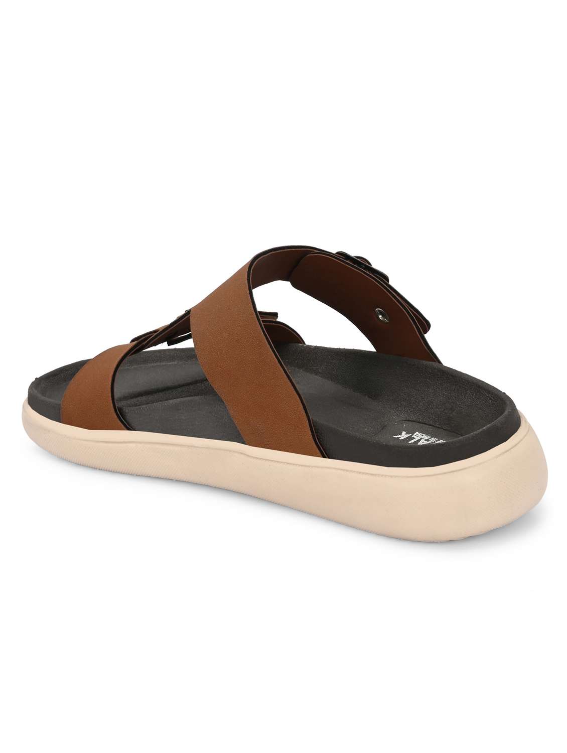 men tan solid slip on sandal - 21981655 -  Standard Image - 3