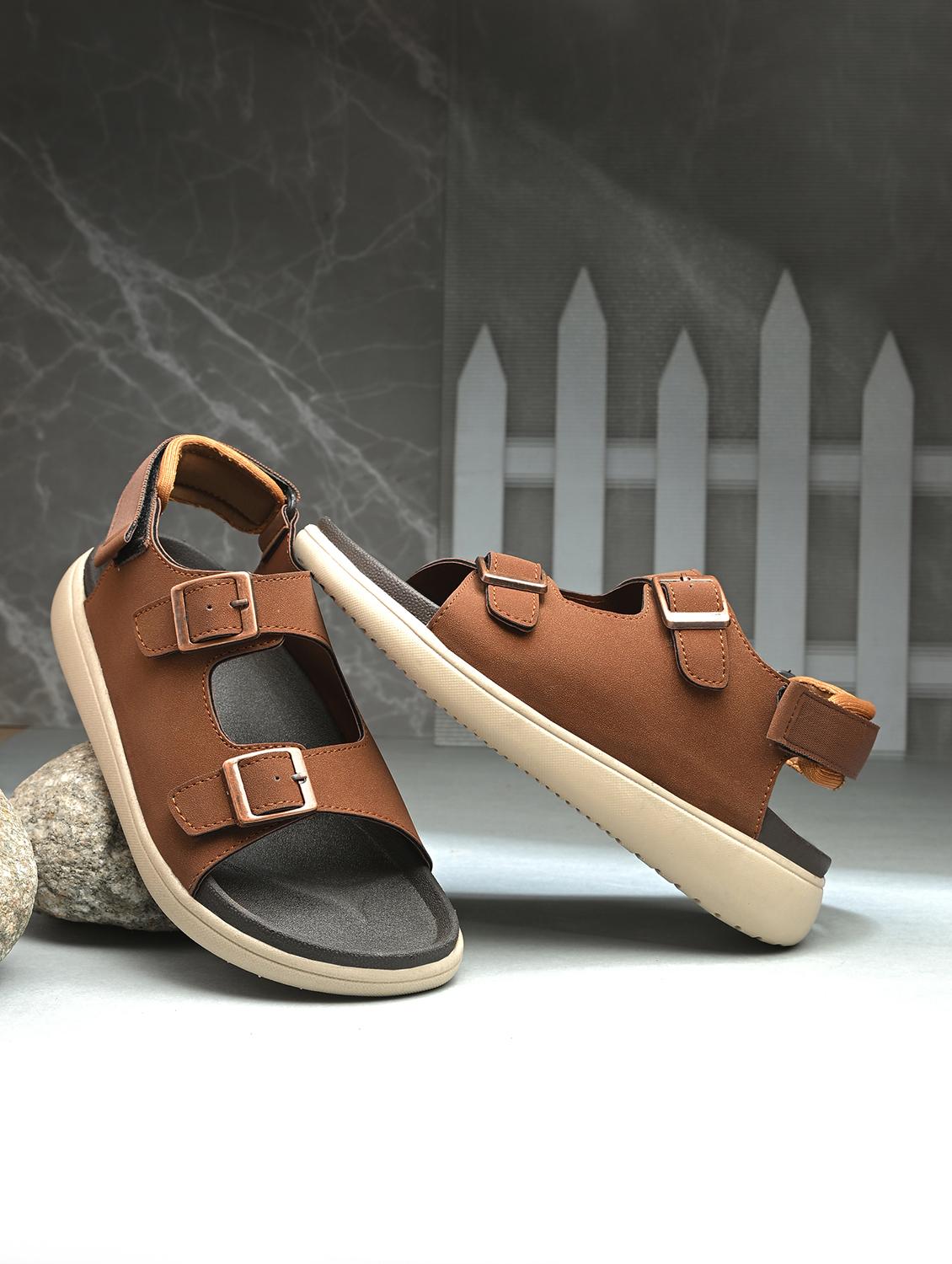 tan comfortable casual slip-on sandal for men - 21981673 - Zoom Image - 0