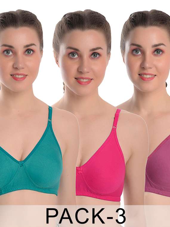 women pack of 3 solid lightly padded t-shirt bra
