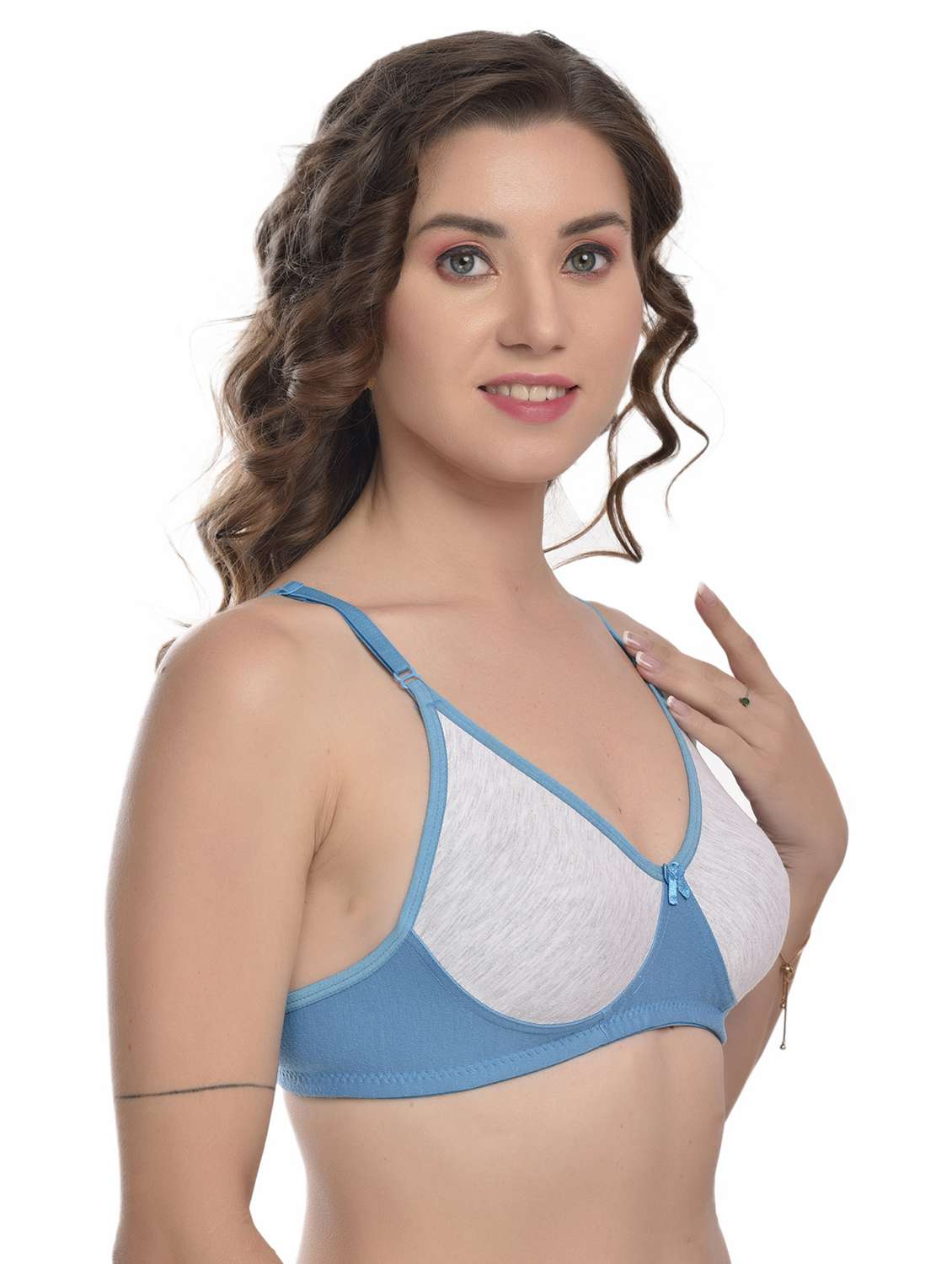 women pack of 3 color blocked t-shirt bra - 21981733 -  Standard Image - 3