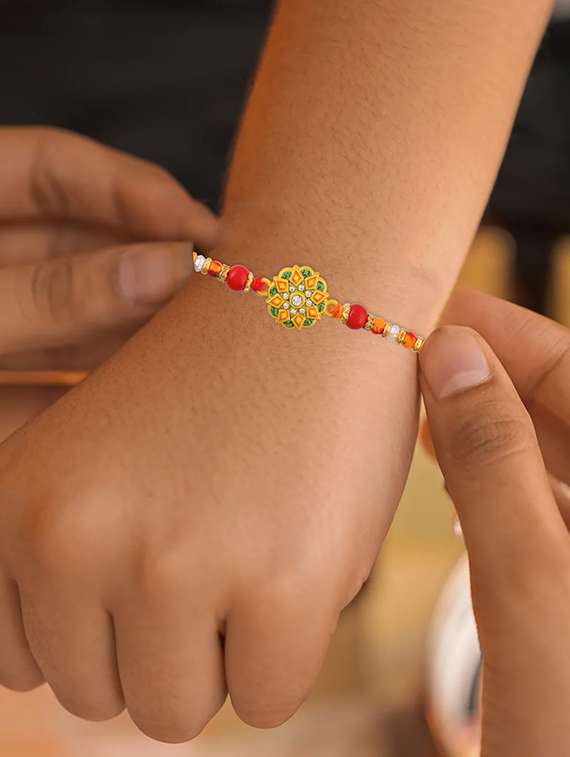 pack of 4 brass plated rakhi set - 21981747 -  Standard Image - 3