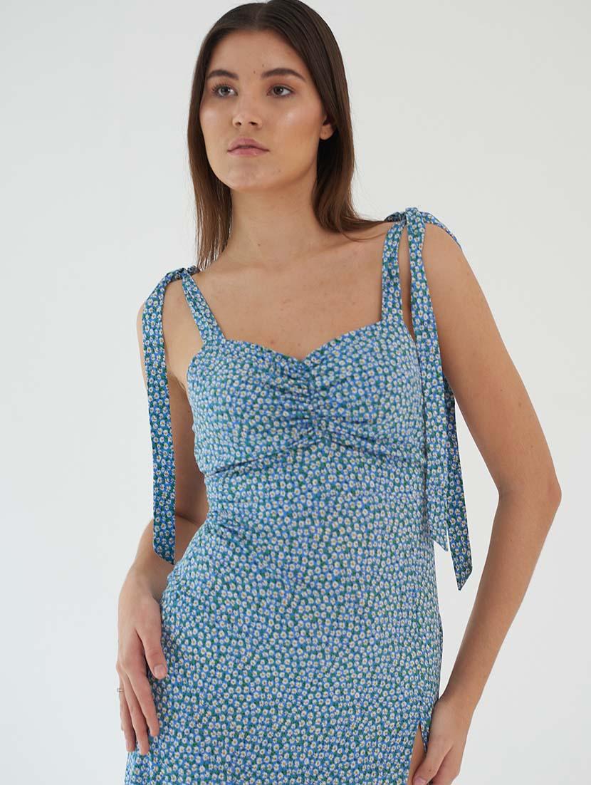 women floral print shoulder strap a-line dress - 21981772 - Standard Image - 3