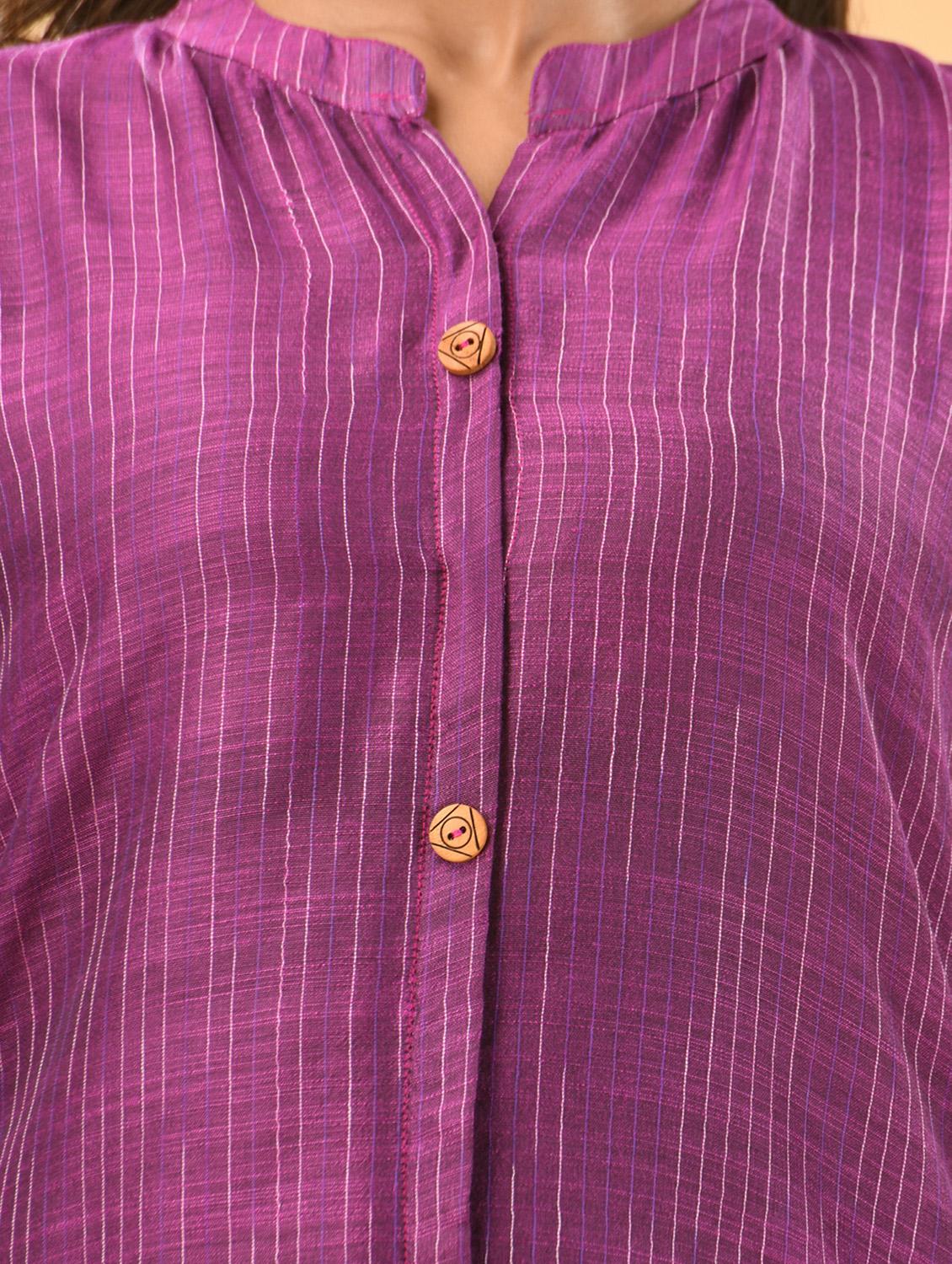 women self design three quarter sleeve a-line kurta - 21981844 - Standard Image - 5