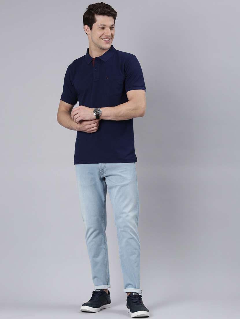 men solid short sleeve regular fit polo t-shirt - 21981865 -  Standard Image - 3