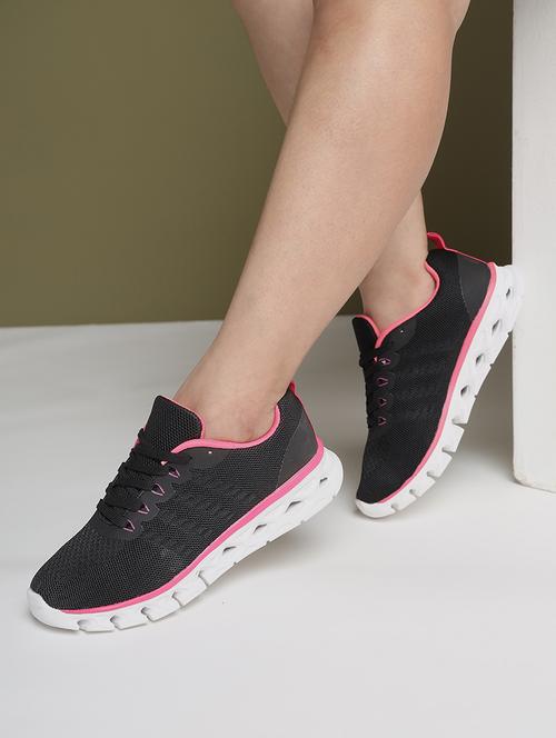 women black lace-up sports shoe - 21981876 - Standard Image - 0