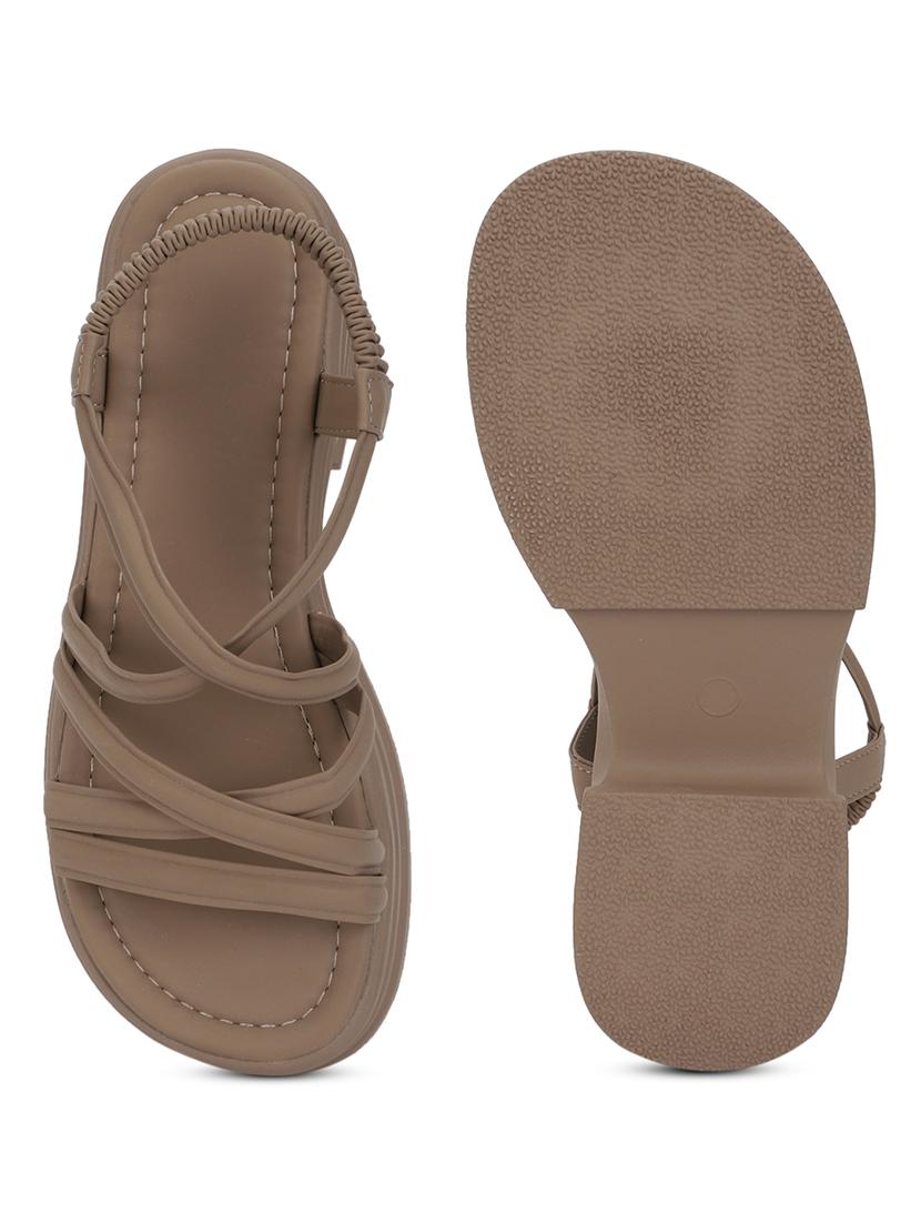 women brown back strap platform sandal - 21981892 - Standard Image - 5