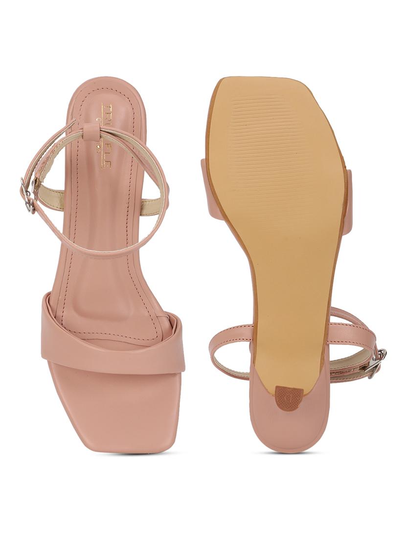 women pink solid ankle strap sandal - 21981911 - Standard Image - 5