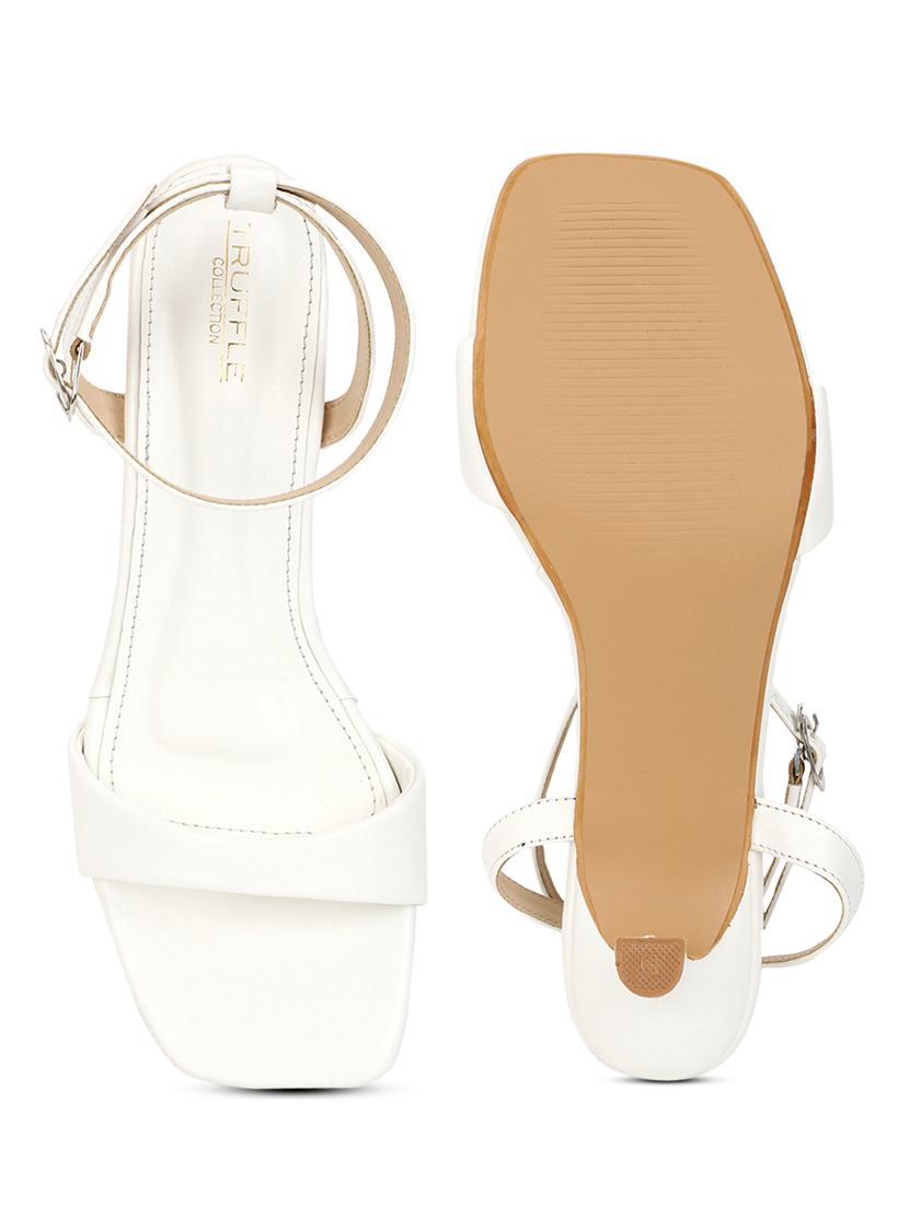 women white solid ankle strap sandal - 21981912 - Standard Image - 5