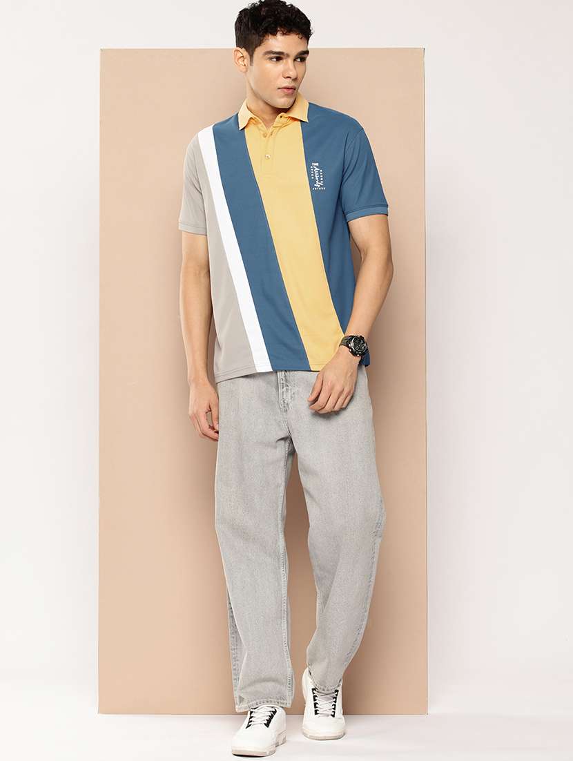 men color block short sleeve regular fit polo t-shirt - 21981914 - Standard Image - 3