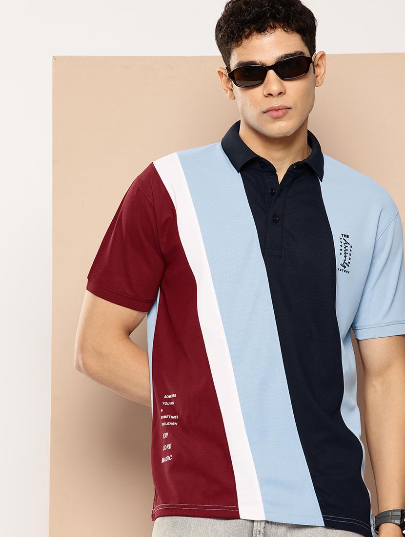 men color block short sleeve regular fit polo t-shirt - 21981916 -  Zoom Image - 0