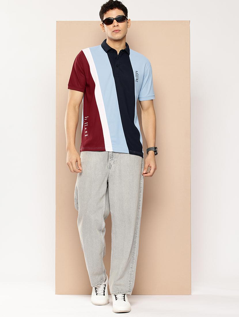 men color block short sleeve regular fit polo t-shirt - 21981916 - Standard Image - 3