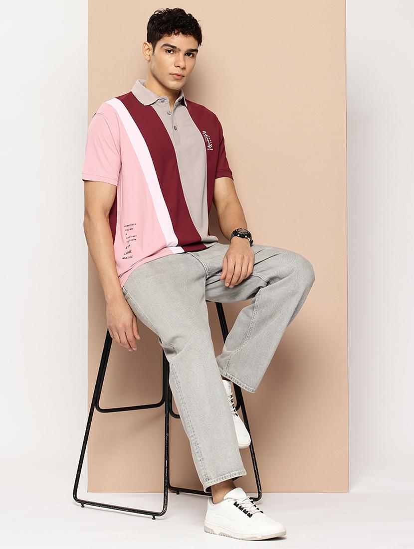 men color block short sleeve regular fit polo t-shirt - 21981917 - Standard Image - 3