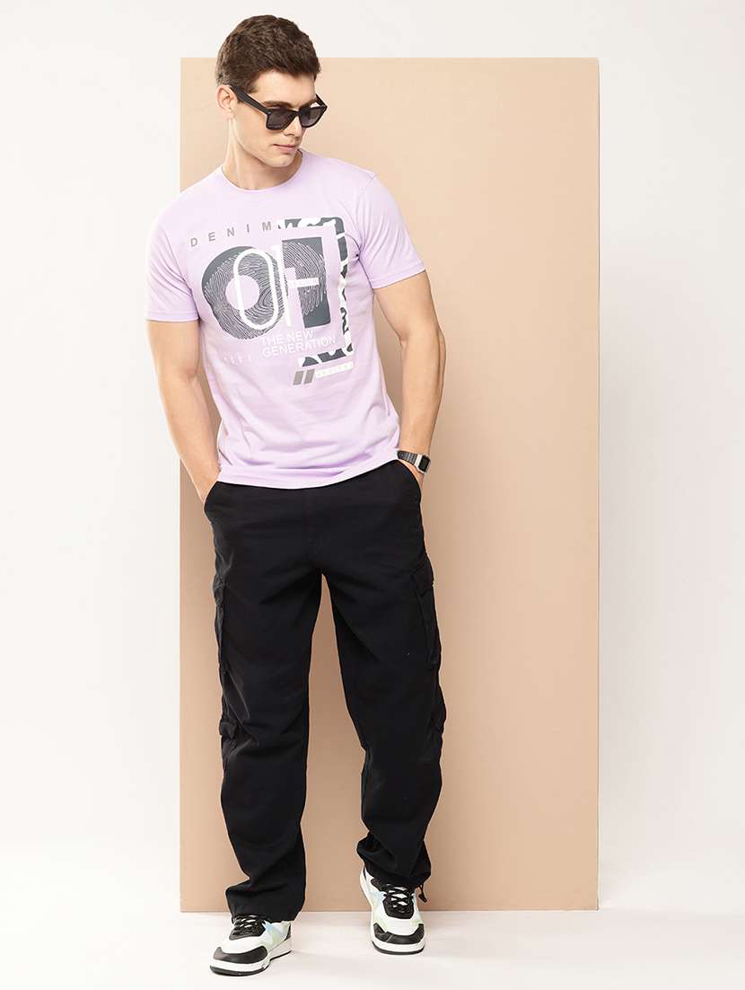 men front print round neck regular fit t-shirt - 21981918 - Standard Image - 3