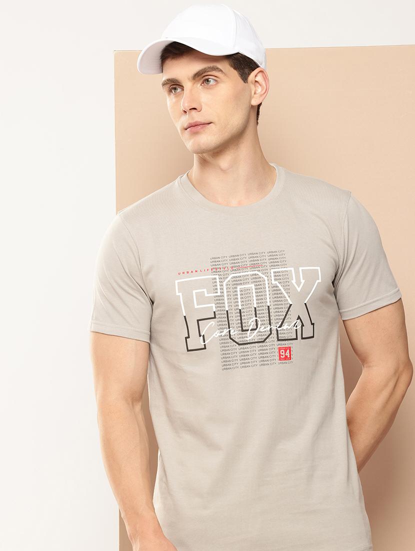 men chest print round neck regular fit t-shirt - 21981923 - Zoom Image - 0