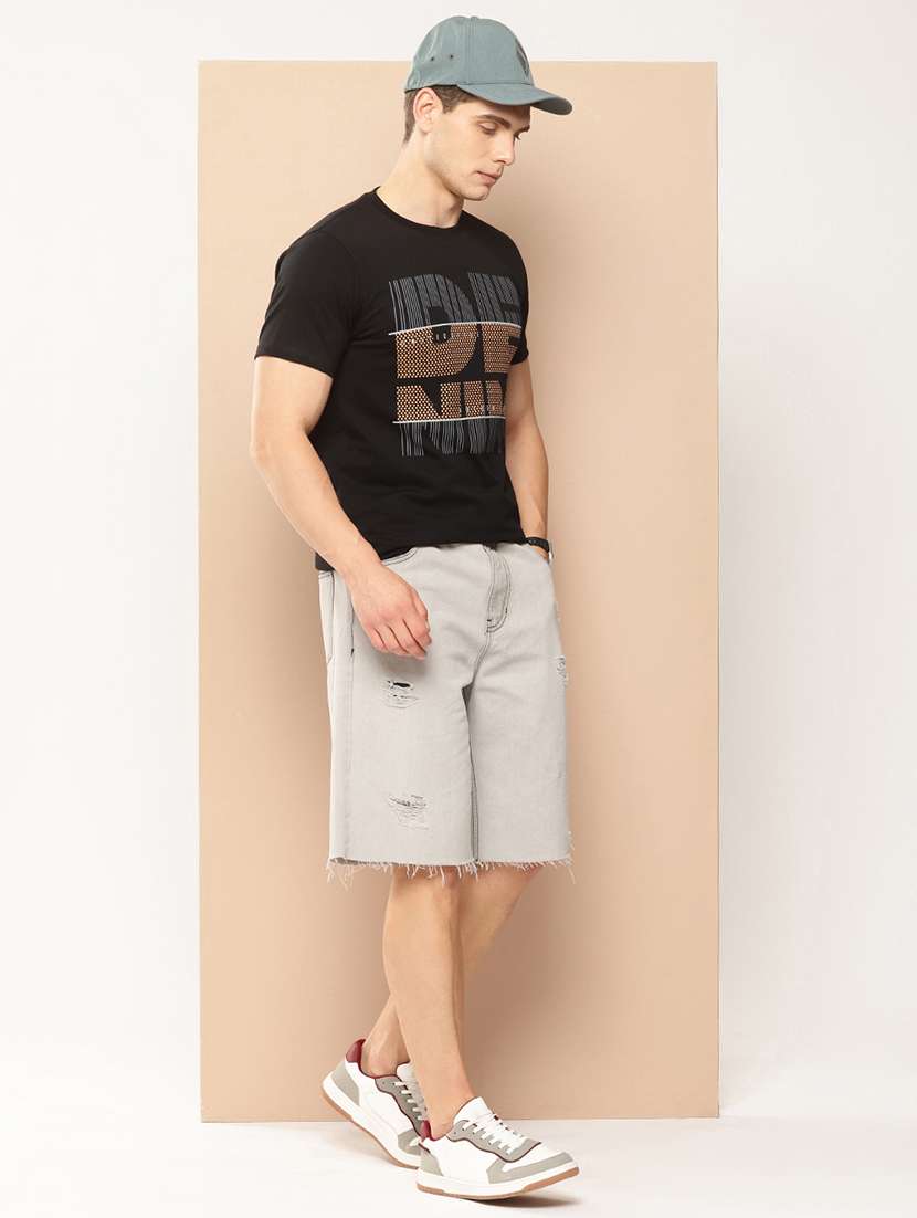 men front print round neck regular fit t-shirt - 21981926 -  Standard Image - 3