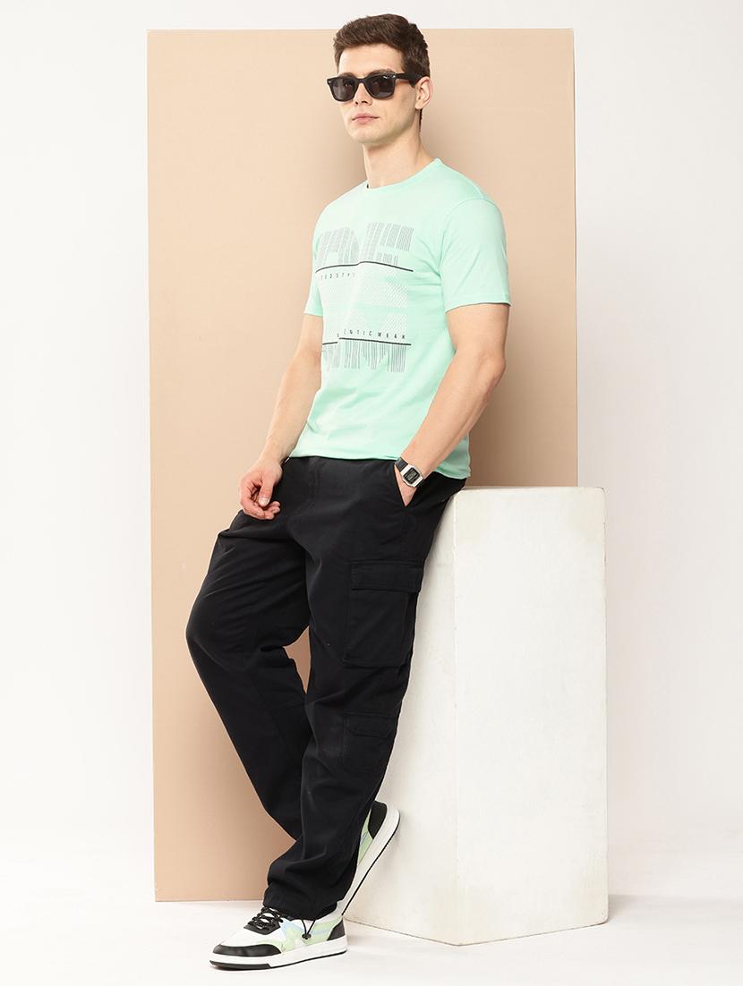 men front print round neck regular fit t-shirt - 21981927 - Standard Image - 3