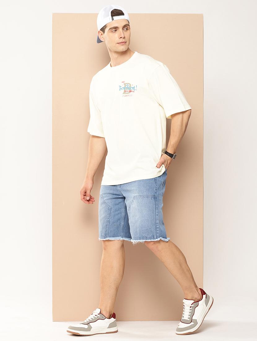 men front & back print round neck oversized t-shirt - 21982018 - Standard Image - 3
