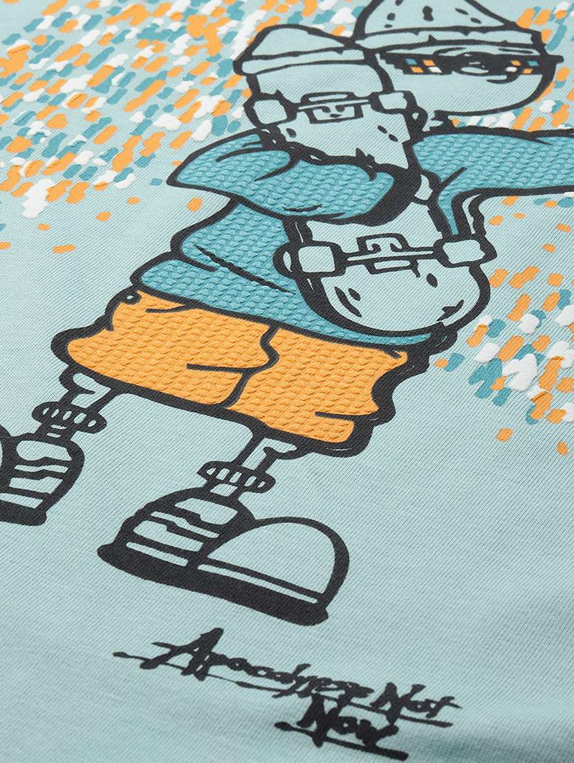 men front & back print round neck oversized t-shirt - 21982019 -  Standard Image - 3