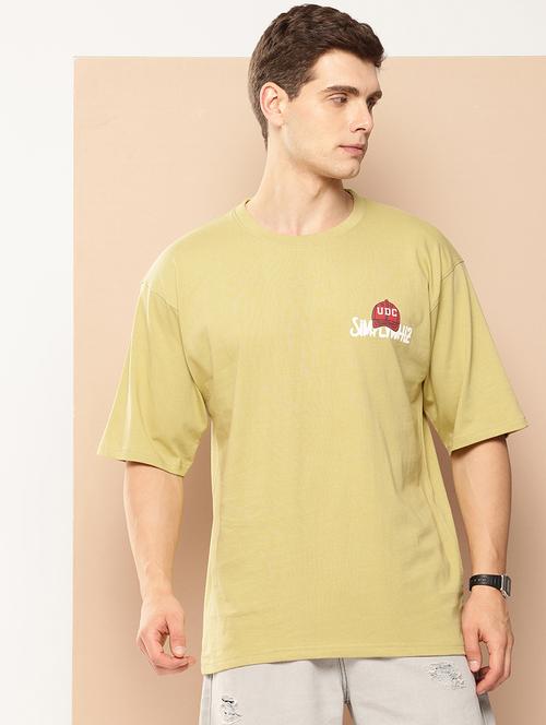 men front & back print round neck oversized t-shirt - 21982020 -  Standard Image - 0