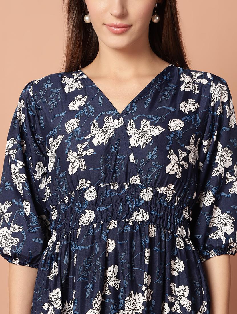 women printed puff sleeve tiered dress - 21982085 - Standard Image - 3