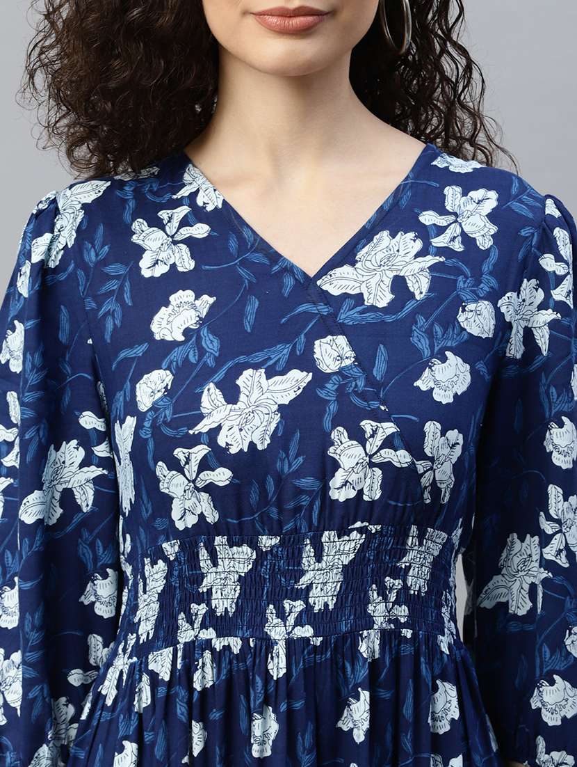 women printed puff sleeve tiered dress - 21982091 -  Standard Image - 3