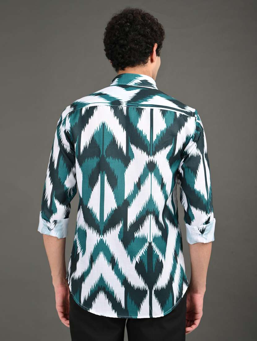 men printed long sleeve regular fit casual shirt - 21982177 -  Standard Image - 3