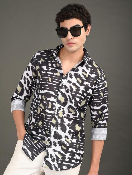 men printed long sleeve regular fit casual shirt - 21982181 -  Standard Image - 0