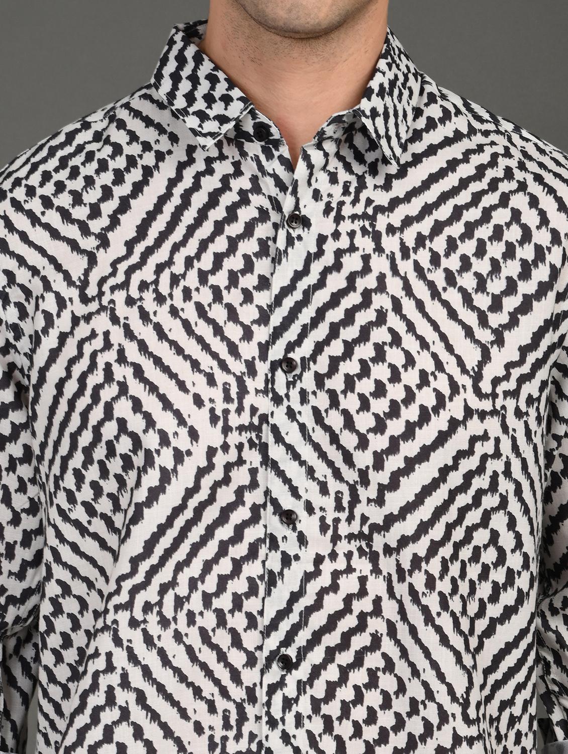 men printed long sleeve regular fit casual shirt - 21982184 - Standard Image - 5