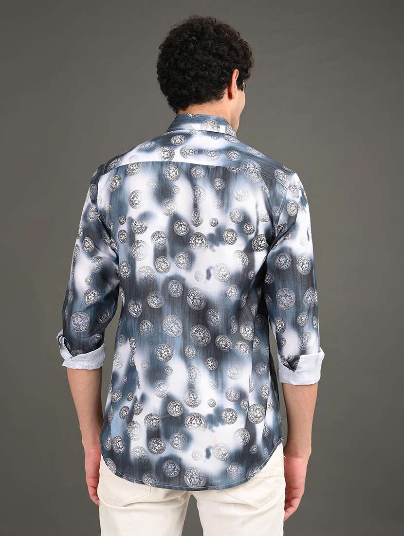 men printed long sleeve regular fit casual shirt - 21982186 -  Standard Image - 3