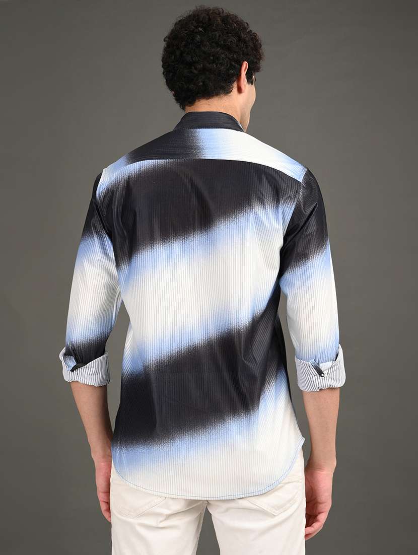 men printed long sleeve regular fit casual shirt - 21982187 -  Standard Image - 3