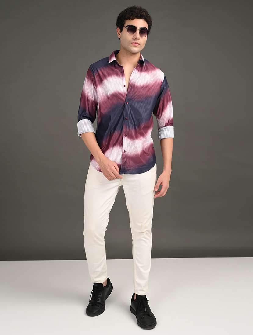 men printed long sleeve regular fit casual shirt - 21982189 -  Standard Image - 3