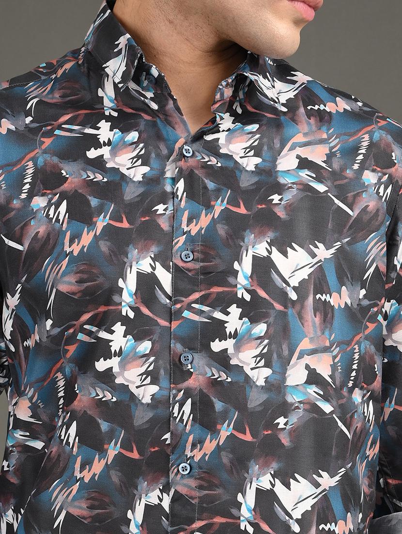 men printed long sleeve regular fit casual shirt - 21982192 - Standard Image - 3
