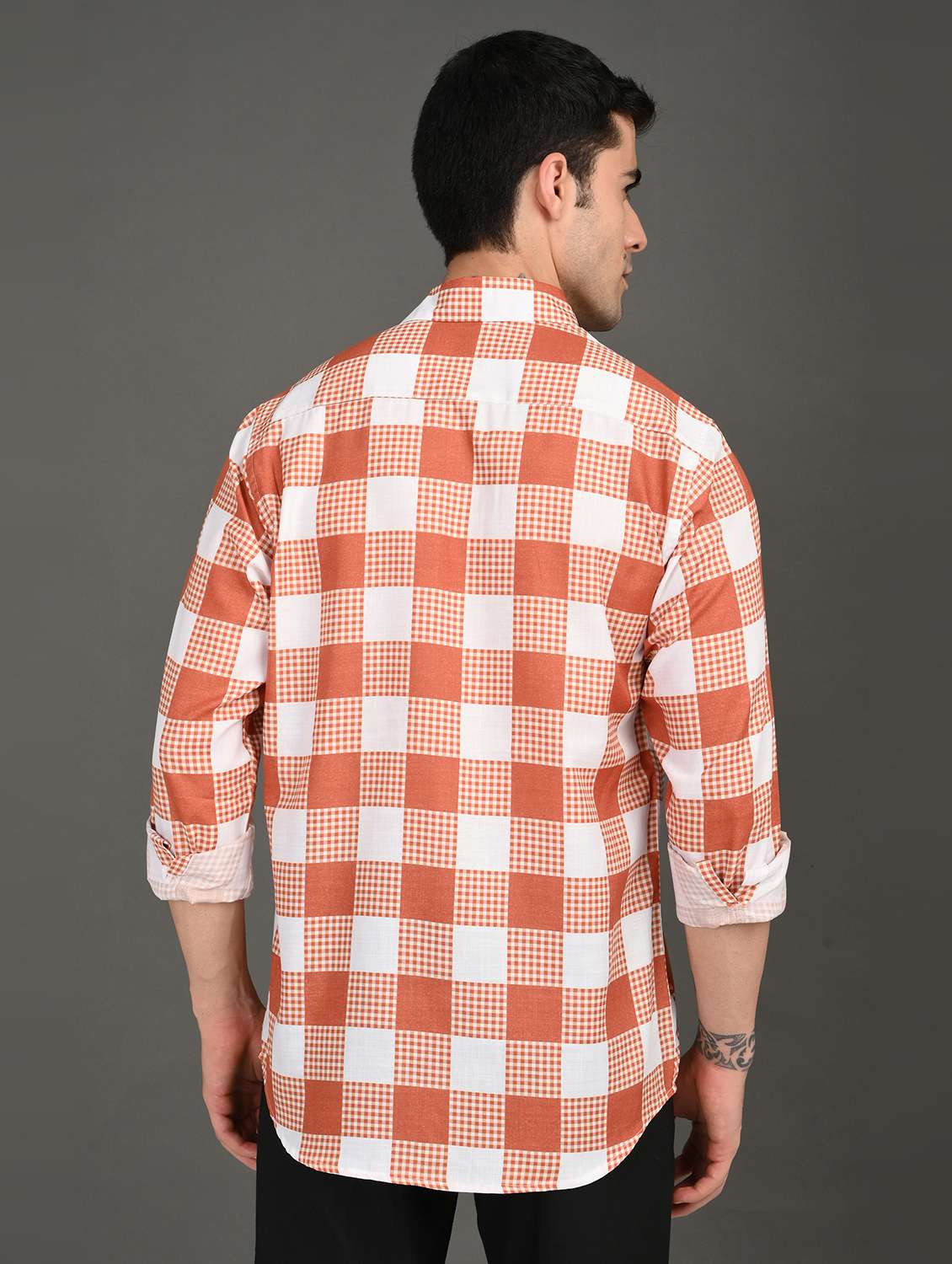 men checkered long sleeve regular fit casual shirt - 21982196 -  Standard Image - 3