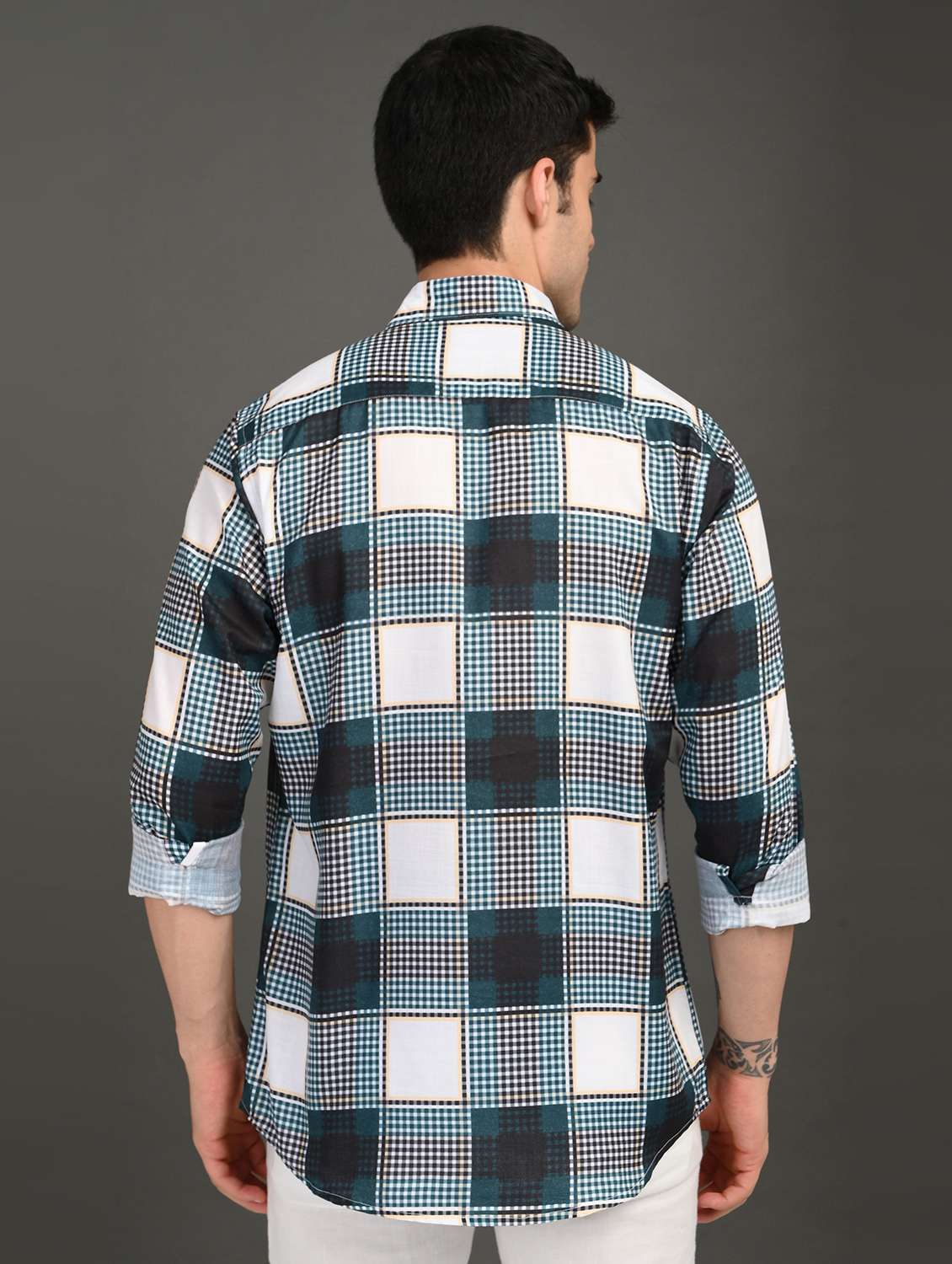 men checkered long sleeve regular fit casual shirt - 21982198 -  Standard Image - 3