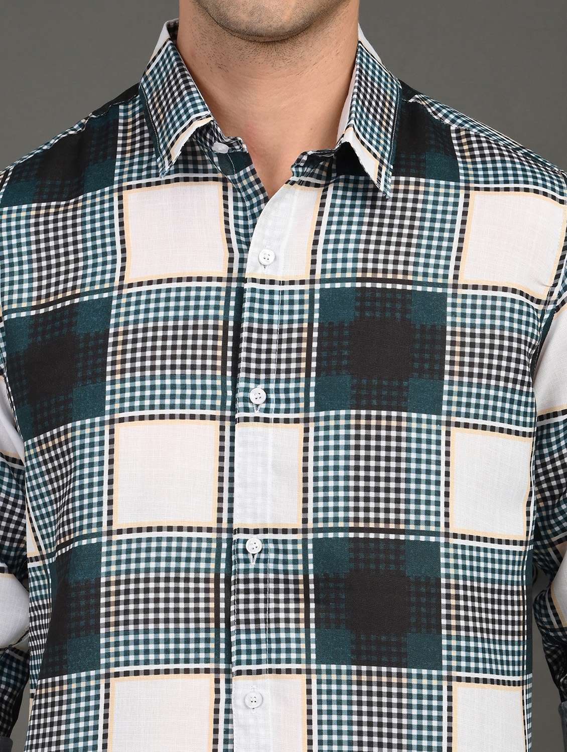 men checkered long sleeve regular fit casual shirt - 21982198 -  Standard Image - 5