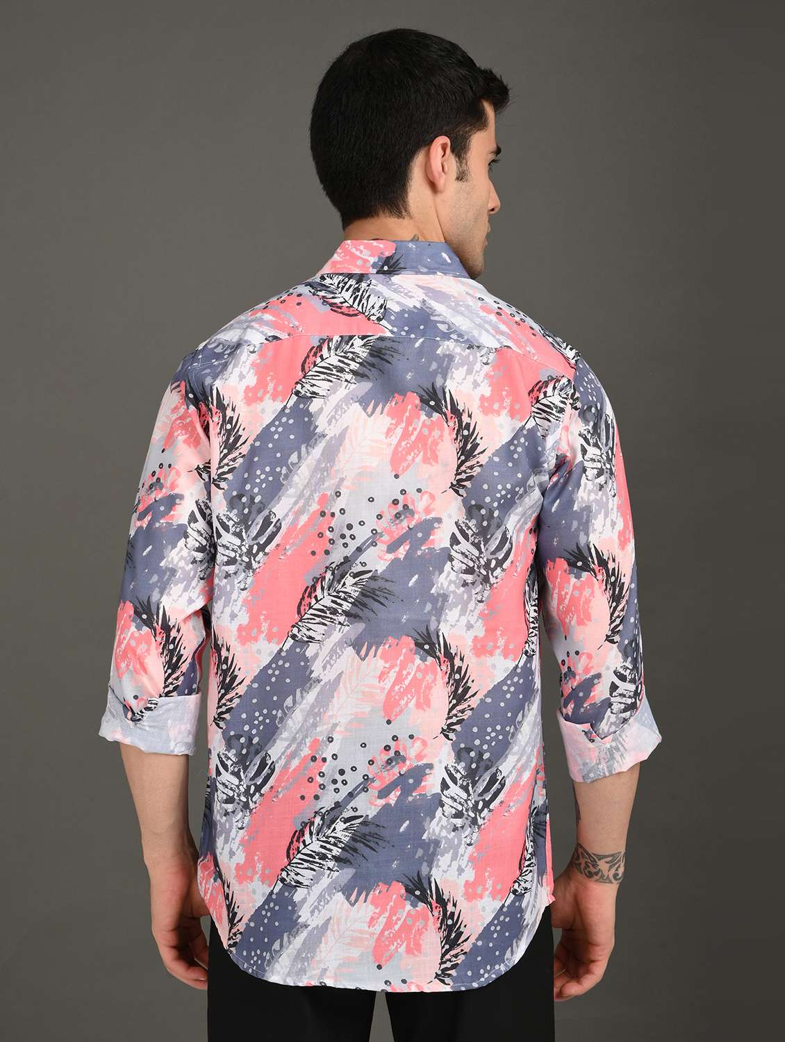 men printed long sleeve regular fit casual shirt - 21982208 -  Standard Image - 3