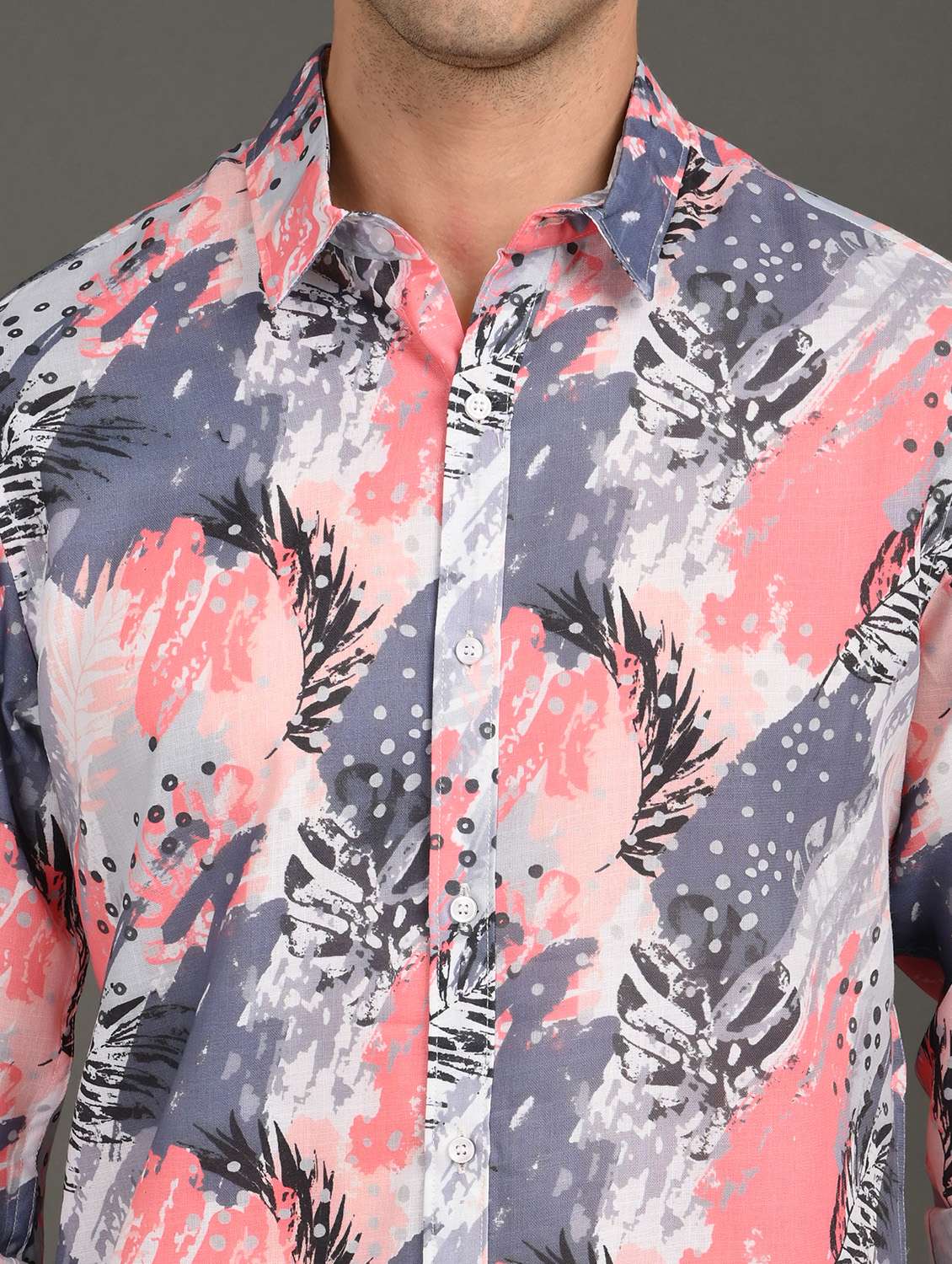 men printed long sleeve regular fit casual shirt - 21982208 -  Standard Image - 5