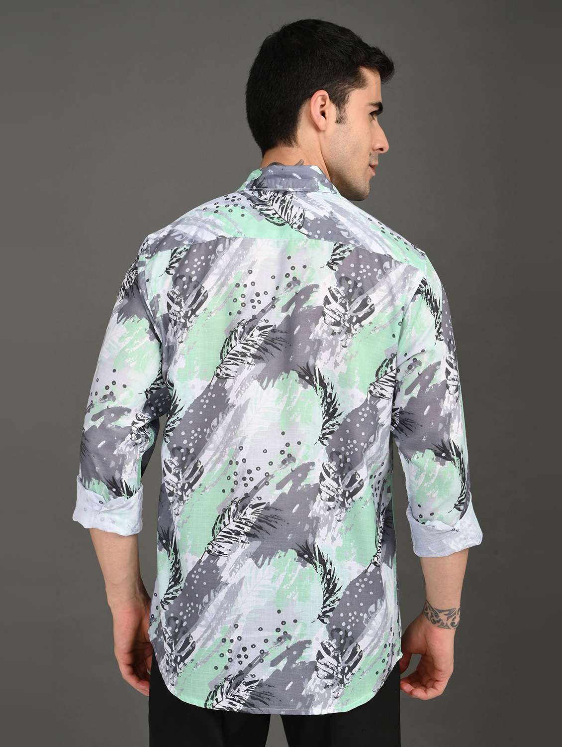 men printed long sleeve regular fit casual shirt - 21982210 -  Standard Image - 3
