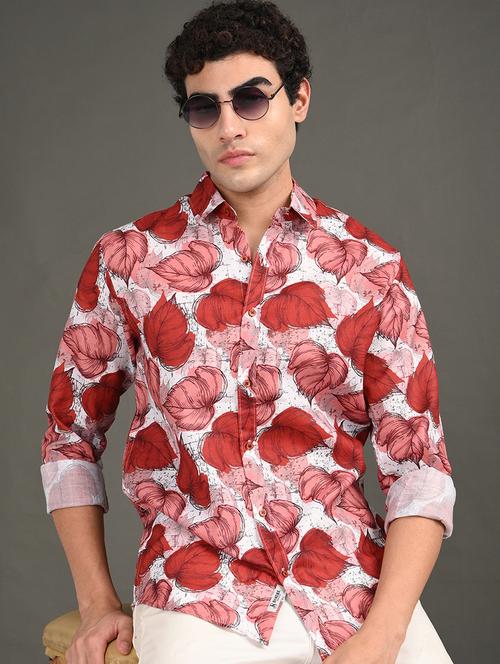 men printed long sleeve regular fit casual shirt - 21982218 - Standard Image - 0