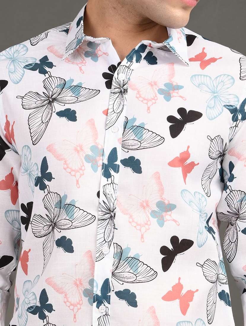 men printed long sleeve regular fit casual shirt - 21982219 -  Standard Image - 3