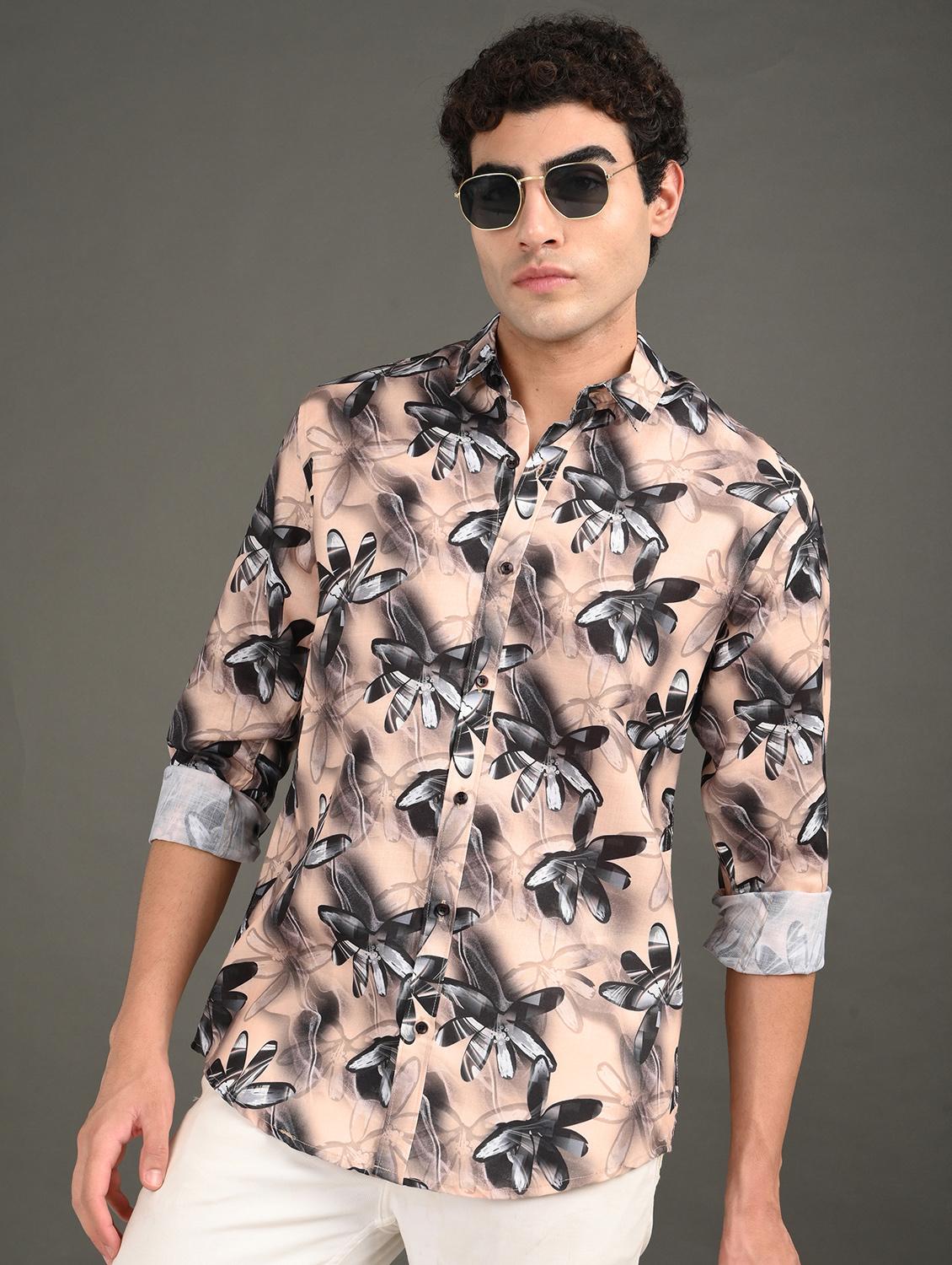 men printed long sleeve regular fit casual shirt - 21982220 - Zoom Image - 0